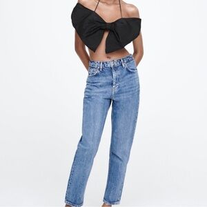 Zara The 90's Slim Jeans Sz 27/4 Medium Wash High Rise Straight Stretch Casual